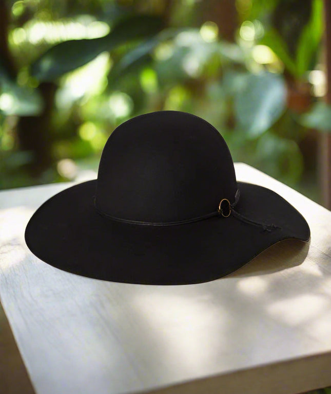 Kooringal Felt Hat Wide Brim Black Medium