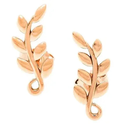 Ross and Co Olive Branch Rose Gold Stud Earrings