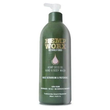 Hemp Worx Rose and Patchouli Body Wash 500ml