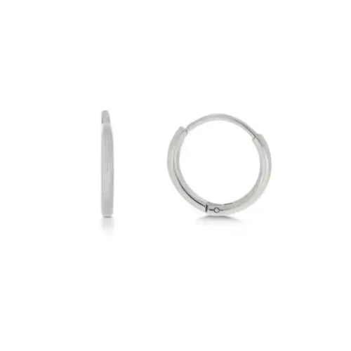 Wanderlust and Co Beach Topaz Huggie Hoops Silver 1.2cm