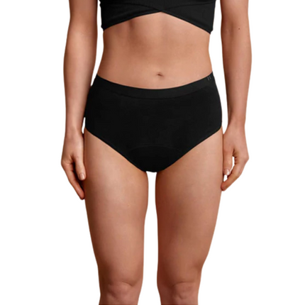 Tom Organic The Period Brief Black Mid-Rise Extra Large