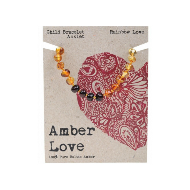 Amber Love Anklet Bracelet Rainbow Love 14cm