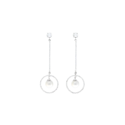 Rossan Pc2402 Cz Pearl Earrings Long