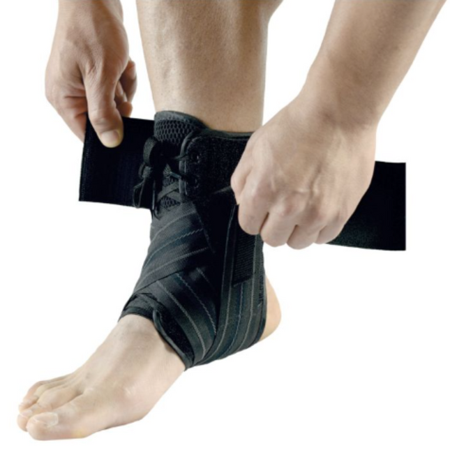 Bodyassist Sport Lock Lace-Up Ankle Guard Black Large