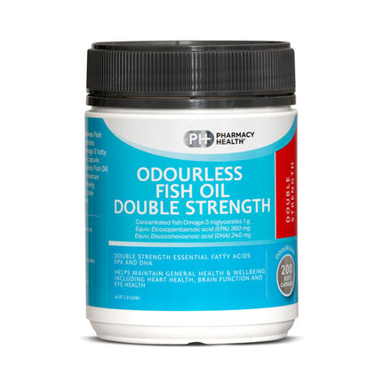 Pharmacy Health Fish Oil Odourless 1000mg with Omega 3 EPA and DHA for Joint and Heart Health 200 Capsules