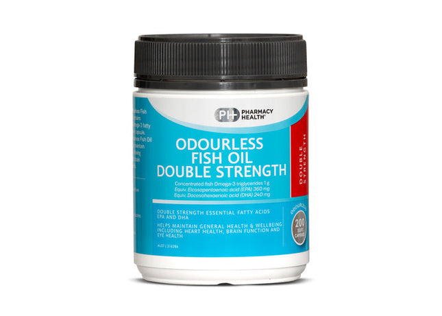 Pharmacy Health Fish Oil Odourless 1000mg with Omega 3 EPA and DHA for Joint and Heart Health 200 Capsules