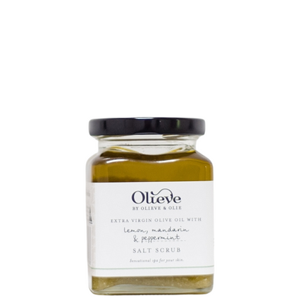 Olieve and Olie Lemon Mandarin and Peppermint Salt Scrub for Exfoliating and Moisturising 295ML