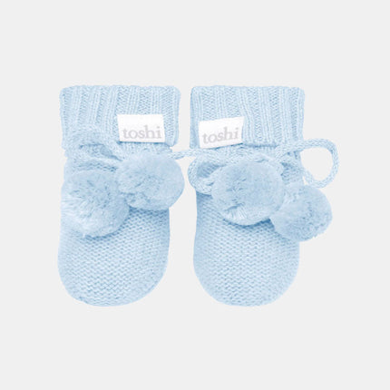 Toshi Organic Cotton Booties Bluebird Size 00