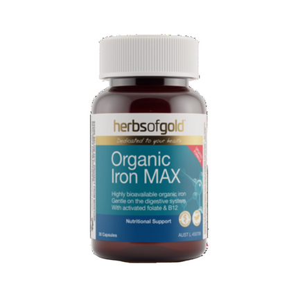 Herbs of Gold Organic Iron MAX 30 Capsules
