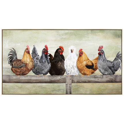 NF Living Cluck Comfort Framed Canvas Wall Art Painting 112CM