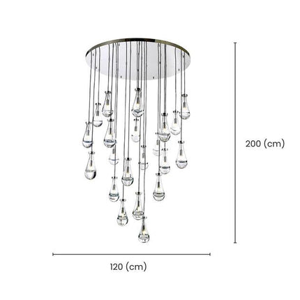 Rayne Collection - Round Cluster - W: 120cm H: 200cm - Chrome Chandelier - OhYouLuckyDuck.com.au
