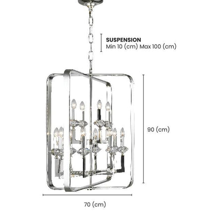 NewYork Allure - 12 Light - Silver Plated Chandelier