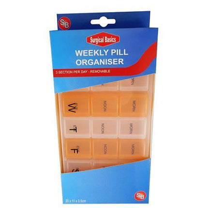 Surgical Basics Pill Organiser Weekly 3 Section