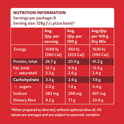The Protein Bread Co Protein Pizza Base Mix 320G