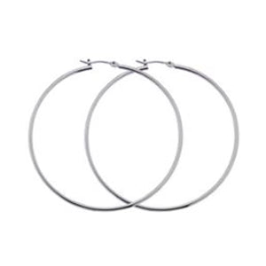 Rossan Rhodium Plated Hoop Earrings 60MM