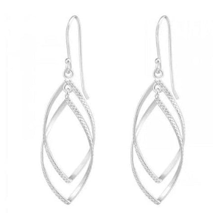 Rossan Double Delight Silver Hanging Earring