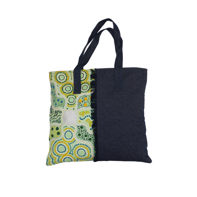 Kangaroo Gifts Denim Large Tote Bag With Screen Printed Panel 42 x 38CM