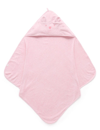 Purebaby Organic Cotton Hooded Towel for Baby Pink 80CM x 80CM