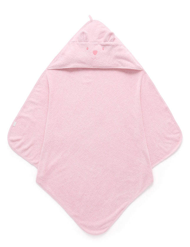 Purebaby Organic Cotton Hooded Towel for Baby Pink 80CM x 80CM