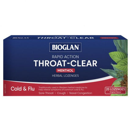 Bioglan Throat Clear Original Lozenges 20 (12) - OhYouLuckyDuck.com.au