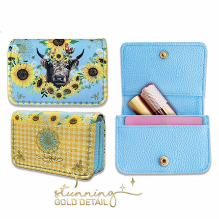 Lisa Pollock Sunny Highland Card Wallet With Gold Logo