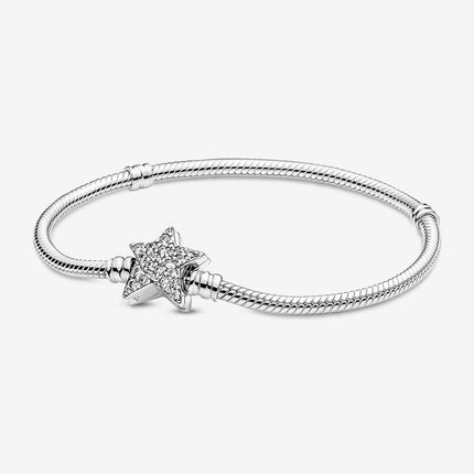 Pandora Moments Asymmetric Star Clasp Snake Chain Bracelet - OhYouLuckyDuck.com.au