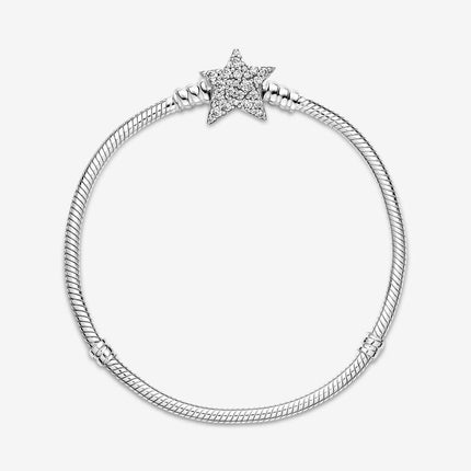 Pandora Moments Asymmetric Star Clasp Snake Chain Bracelet - OhYouLuckyDuck.com.au