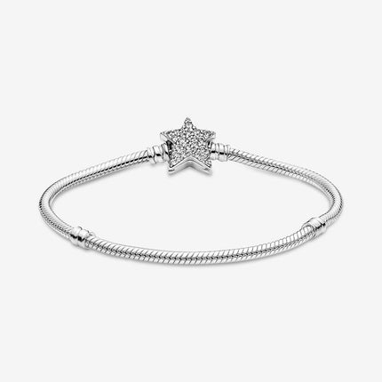 Pandora Moments Asymmetric Star Clasp Snake Chain Bracelet - OhYouLuckyDuck.com.au