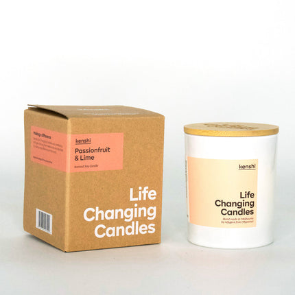 Kenshi Mid Size Scented Soy Candle Passionfruit and Lime 220G