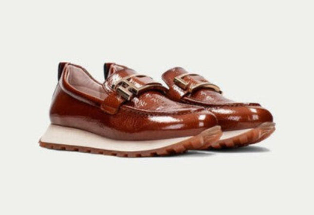 Hispanitas Loira HI243621 Brown Patent Leather Moccasin