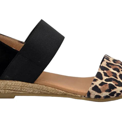 Pinaz 321 Black & Leopard Nubuck Sandals