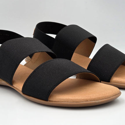 Pinaz 631 Black Elasticated Sandals
