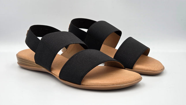 Pinaz 631 Black Elasticated Sandals