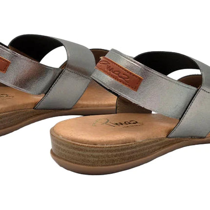 Pinaz 631 Silver Elasticated Sandals