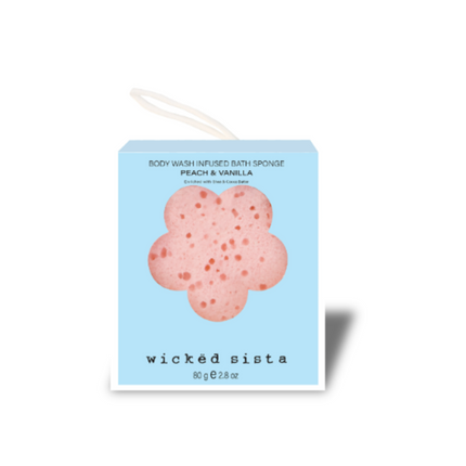 Wicked Sista Body Wash Infused Sponge Peach & Vanilla