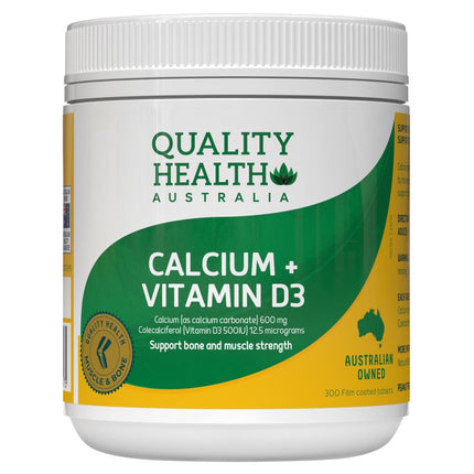 QUALITY HEALTH Calcium + Vitamin D3 300 Tablets - OhYouLuckyDuck.com.au