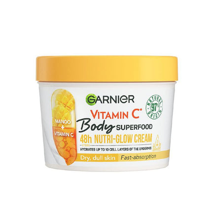 Garnier Body Superfood, Nutri Glow Body Cream Vitamin C & Mango - 380 ML - OhYouLuckyDuck.com.au