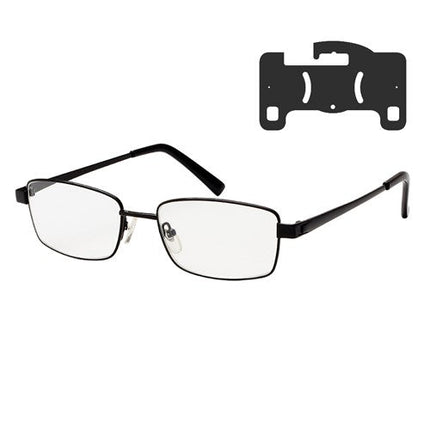 Black Ice Metal Frame Reading Glasses +2.0 Strength