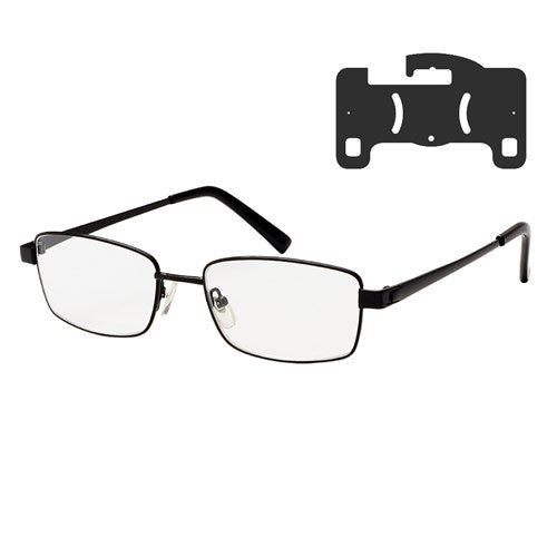 Black Ice Metal Frame Reading Glasses +2.0 Strength