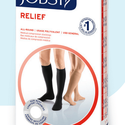 Jobst Relief 15-20 Knee Open Toe Beige Medium