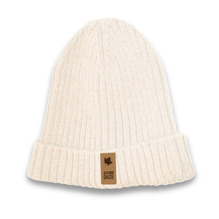Autumn Daze Elgon Ribbed Cotton Beanie Ivory 58CM