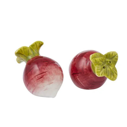 Patch Radish 2 Piece Ceramic Salt and Pepper Shaker Set 4.5 x 4.5 x 7 cm