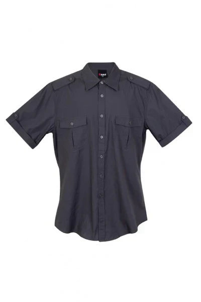 Ramo Mens Military Style Short Sleeve Shirt S001MS