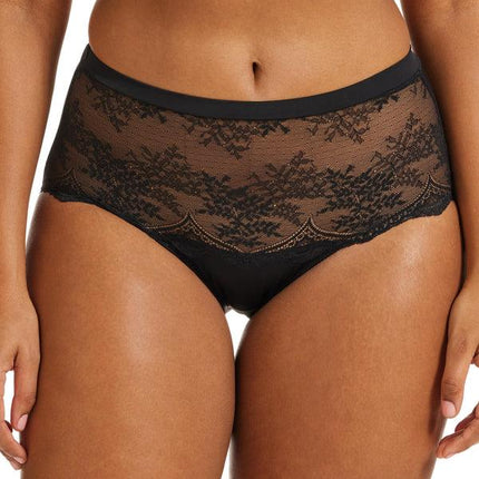 Kayser Recycled Microfibre & Recycled Lace Full Brief - Black - OhYouLuckyDuck.com.au