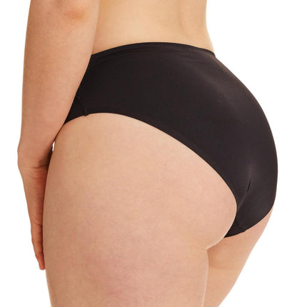 Kayser Recycled Microfibre & Recycled Lace High Cut Brief - Black - OhYouLuckyDuck.com.au