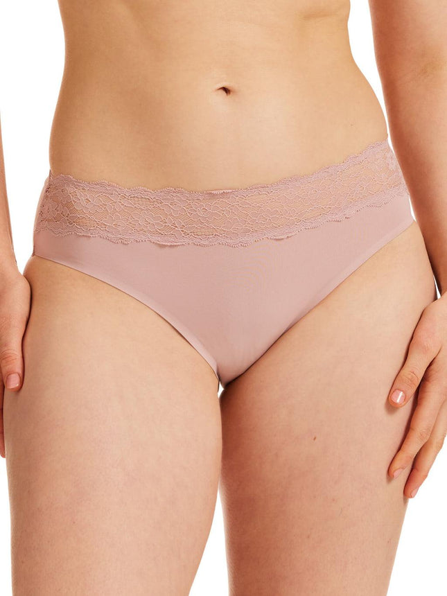 Kayser Recycled Microfibre & Recycled Lace High Cut Brief - Blush - OhYouLuckyDuck.com.au