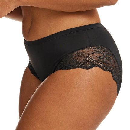 Kayser Recycled Microfibre & Recycled Lace Mid Rise Brief - Black - OhYouLuckyDuck.com.au