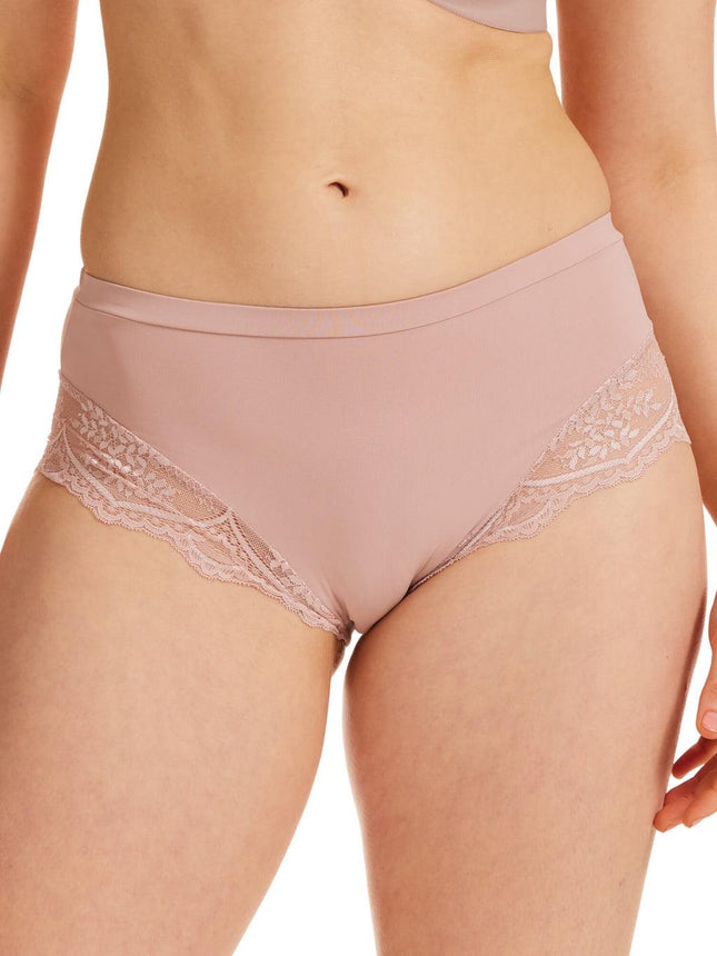 Kayser Recycled Microfibre & Recycled Lace Mid Rise Brief - Blush - OhYouLuckyDuck.com.au