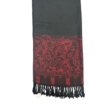 Branded Workwear Pashmina Scarf Red And Black Reversible Shawl Wrap For Women
