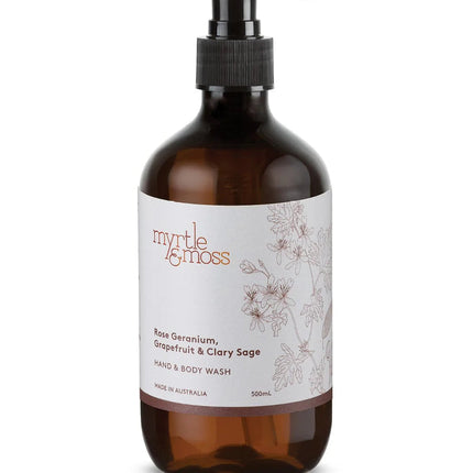 Myrtle & Moss Rose Germanium Body Wash 500mL